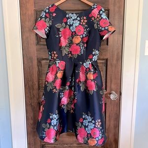Chi Chi London floral print full skirt midi dress